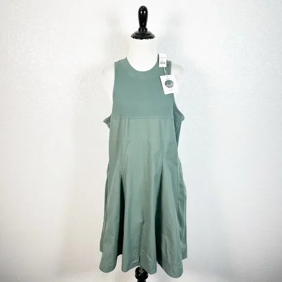 Daily Practice NWT by Anthropologie Women’s Sleeveless Halter Dress in Green XL - Picture 2 of 16